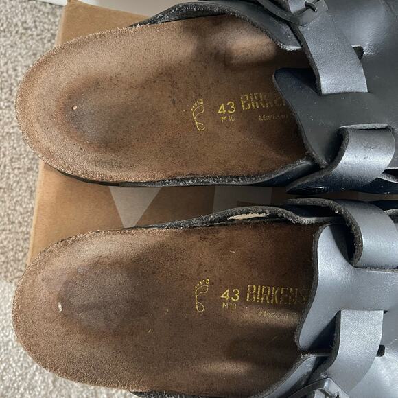 Birkenstock Black Leather Boston Clogs (43 Regular/Wide) main image 11